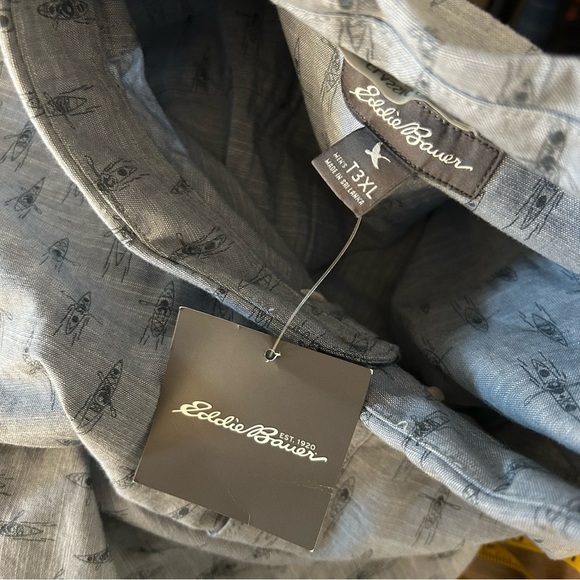 ❤️NWT Eddie Bauer Blue Casual Button Down Shirt 3XL - Picture 6 of 10